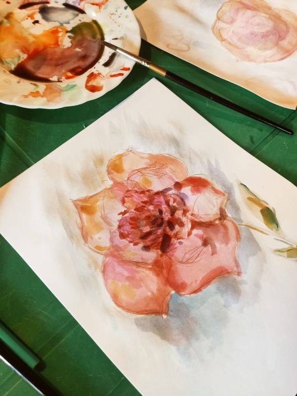 АКВАРЕЛЬНЫЕ ПИОНЫ